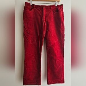 Chaps pants, velvety corduroy, bold red, 10 petite